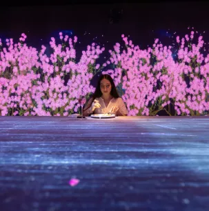 A dazzling dining experience at MoonFlower Sagaya Ginza, Art by teamLab